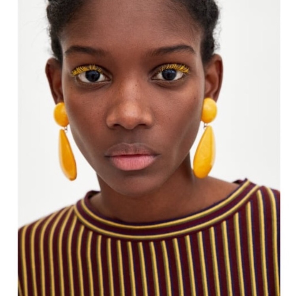 Zara yellow 💫statement earrings 🌟 - Picture 8 of 8
